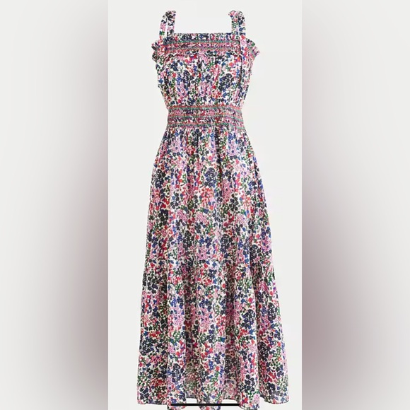 J. Crew Dresses & Skirts - J. Crew size L Smocked dress in watermark floral print